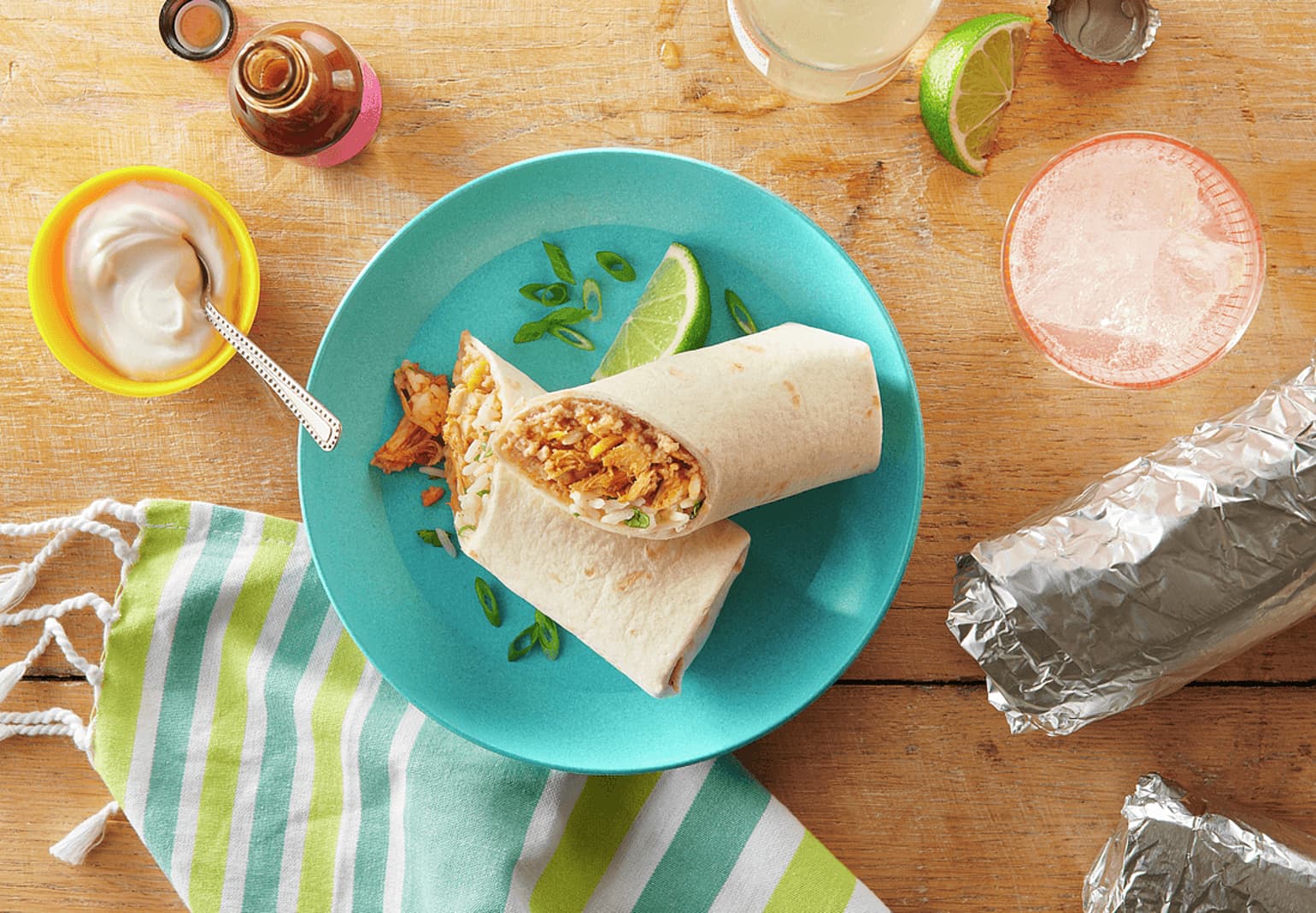 Make Ahead Chicken Bean burritos